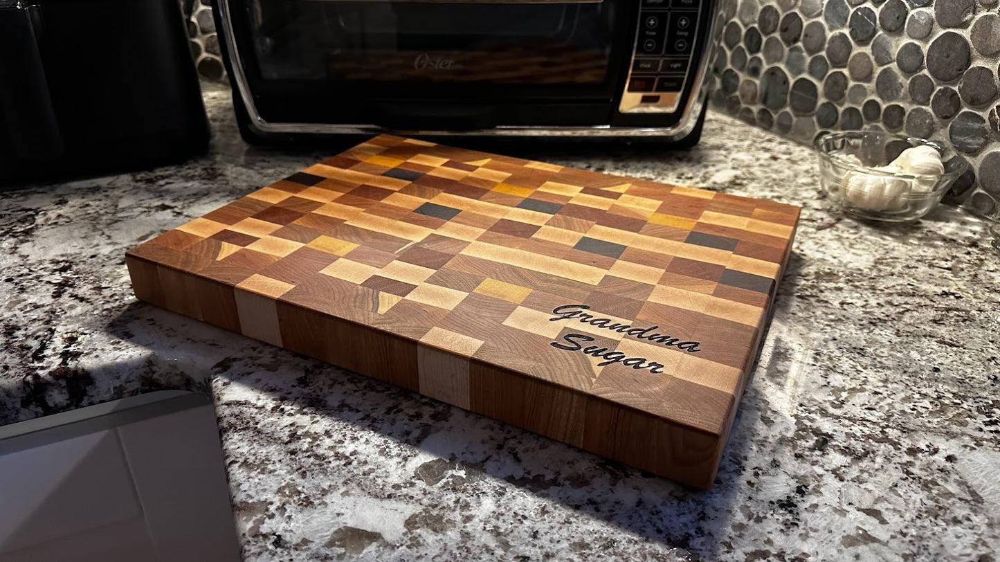 Organized Chaos End Grain Cutting Board (10"x16"x1.5")